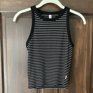 RVCA Striped Tank Top - Black and White Size XS